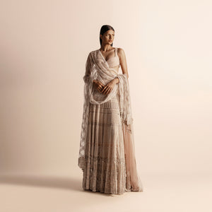 3D pearl embellished lehenga set – bridal luxury couture, designer bride
