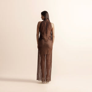 HIGH COLLAR INCUT SLEEVE 3D EMBELLISHED SHIFT DRESS