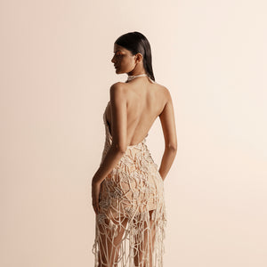 backless string dress String Spaghetti Strap Backless Long Elegant Formal Dress Front Split