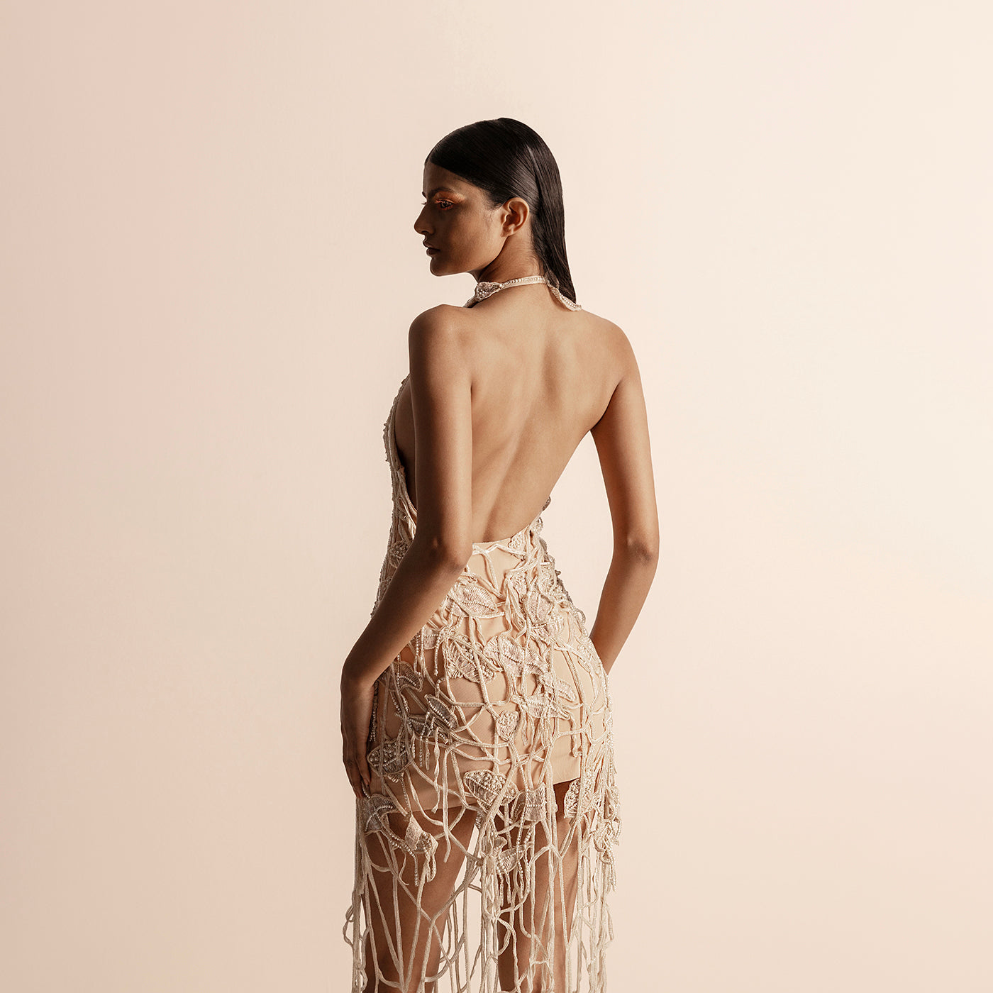DRIP STRING HALTER NECK BACKLESS DRESS DRIP STRING HALTER NECK BACKLESS DRESS