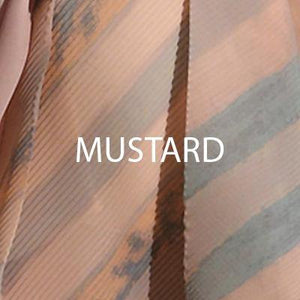 Batik Stripe Print Fine Pleated Texture Wrap Top - abhishekstudio
