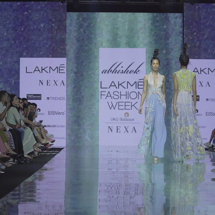 fresh-off-the-runway collection features unconventional draped halter long jacket. The jacket is inspired by the beautiful mountain seance view in the morning hues. The look has a very calming vibe yet with a interesting twist to it. a perfect look for a evening where you are the start. Abhishekstudio, Abhishek Sharma