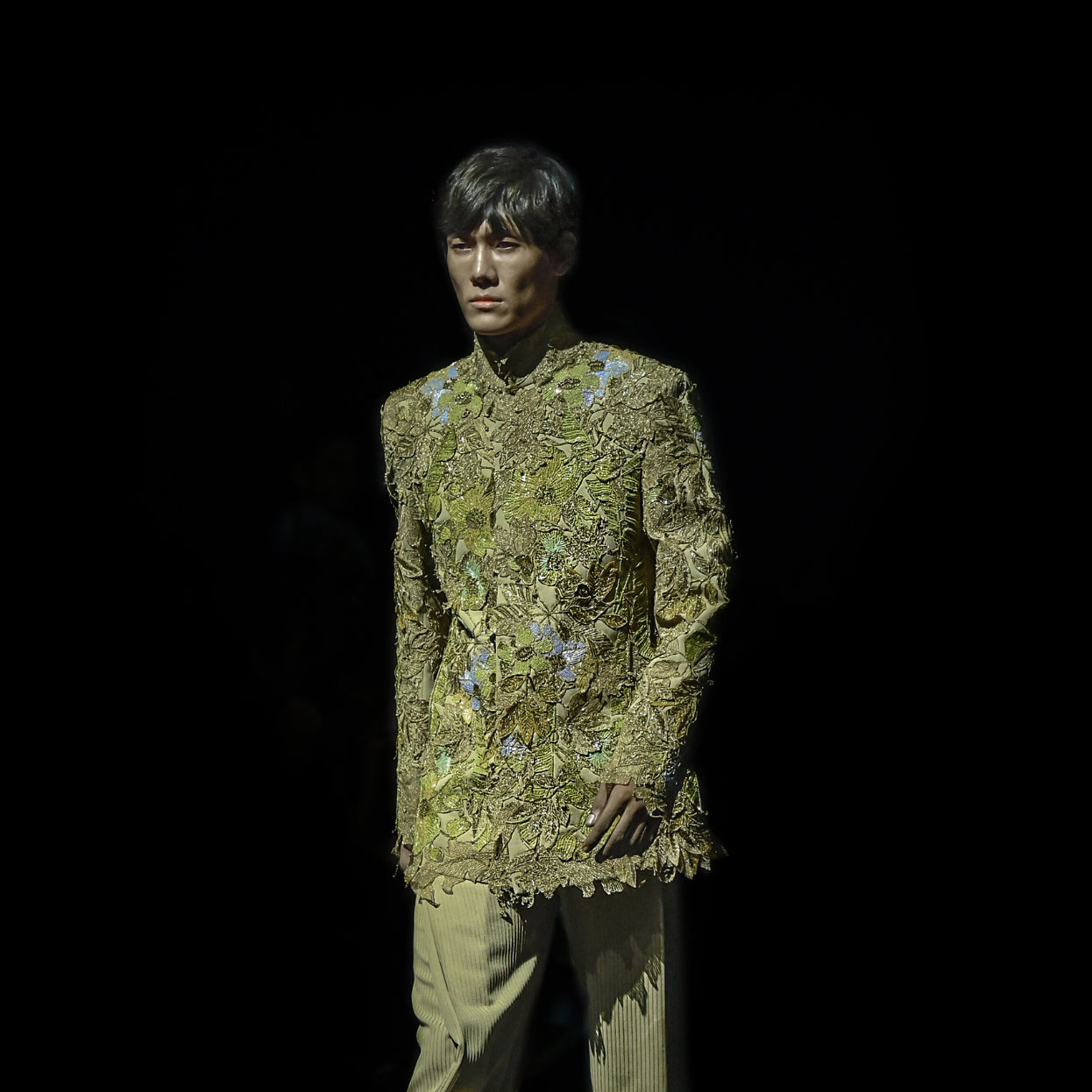 Filigree Craft Bandgala Jacket with textured flared pants. – Abhishek ...