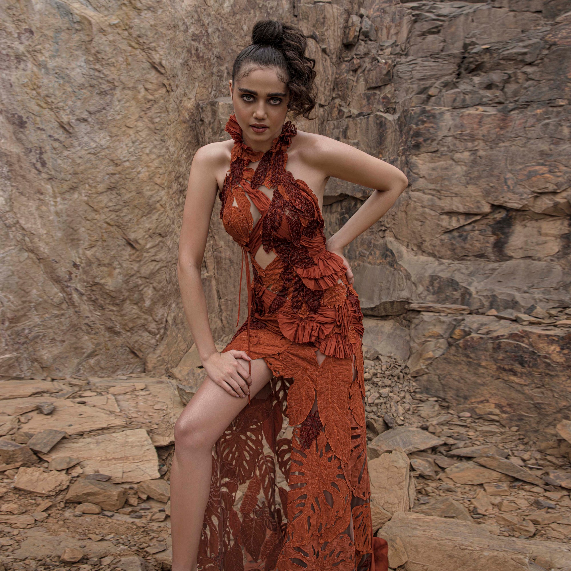 halter dress with collar Halter Cross-Collar Dress