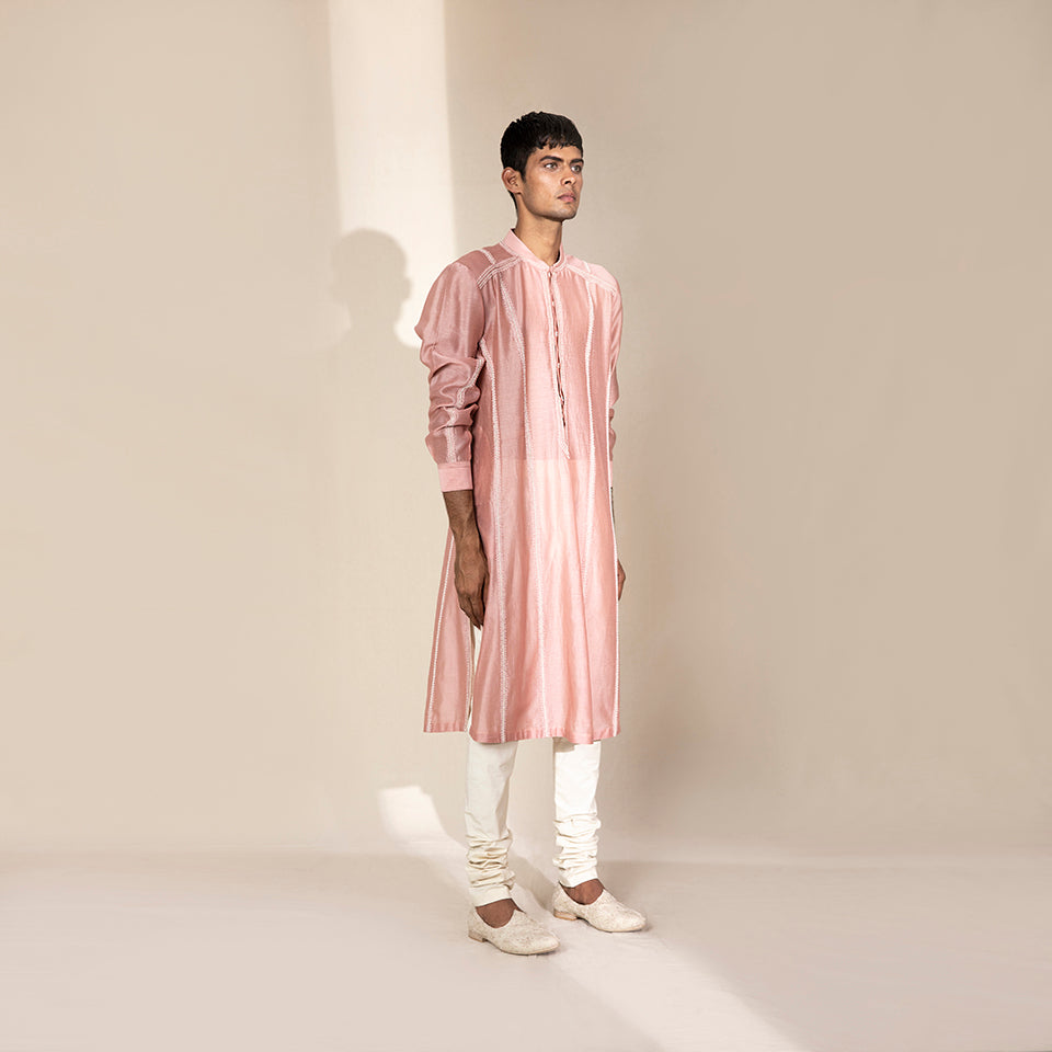 Panelled kurta – structured ethnic menswear with refined tailoring, men's kurta 