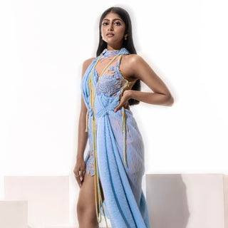 V-neck digital bead embellished dress – contemporary beaded mini dress for chic evenings, sleek partywear pick